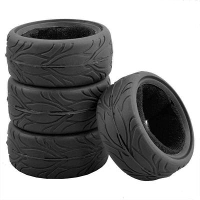 LAFEINA RC 1:10 On-Road Racing Car Rubber Tires Sponge Inside for HSP HPI 4PCS (H)