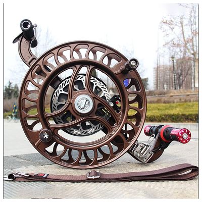 12.6 in Large Professional Kite Reel Winder, Kite Reel Winder, Outdoor Kite Winder, Silent Brake Anti-Reverse Wheel (Color : Brown, Size : 32cm)