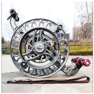 Outdoor Play 12.6 in Large Professional Kite Reel Winder, Kite Reel Winder, Outdoor Kite Winder, Silent Brake Anti-Reverse Wheel (Color : Gray, Size : 32cm)