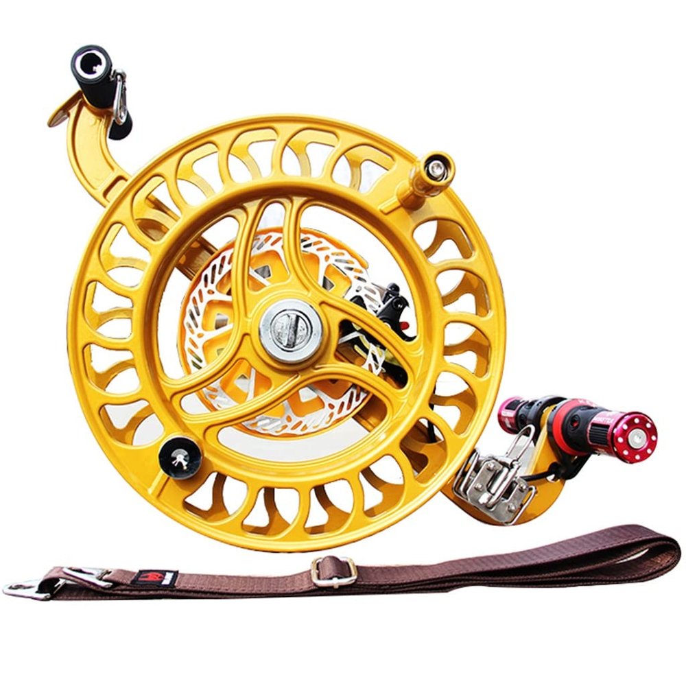 12.6 in Large Professional Kite Reel Winder, Kite Reel Winder, Outdoor Kite Winder, Silent Brake Anti-Reverse Wheel (Color : Gold, Size : 32cm)