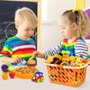 TOYANDONA 2pcs Shopping Basket Toys, Kids Grocery Basket with Handle for Kids Pretend Play Grocery Basket Toys view 4