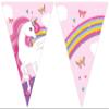 Procos 93763 Flag Banner Unicorn Rainbow Colours, FSC, Hanging Decoration, Garland, Birthday, Theme Party, Multicoloured view 1