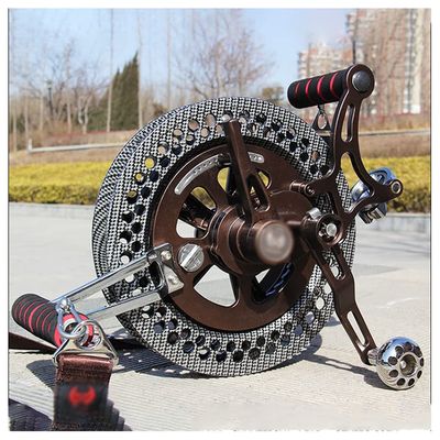 Kite Reel Winder,10.6 in Large Professional Kite Reel Winder, Outdoor Kite Winder, Silent Brake Anti-Reverse Wheel (Color : Gray, Size : 27cm)