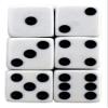 6 Sided Black and White Game Playing Dice 16mm Standard Size Acrylic (100) view 4