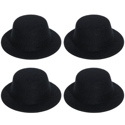 NUOBESTY DIY Mini Top Hats 4 Pcs Small Formal Hats for Hair Clips Doll Accessories Craft Decoration 5.3 Inch