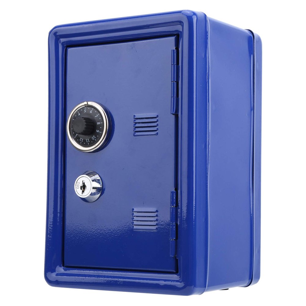 Children Money Box, Mini, Cash Box Metal Storage Case Money Box Kids Box Toy for Child (Blue)