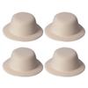 NUOBESTY 4pcs Mini Formal Hats Miniature Doll Hats Foam Top Hat Caps for DIY Crafts Hair Accessories Dollhouse Landscape Decorate Beige view 1