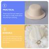 NUOBESTY 4pcs Mini Formal Hats Miniature Doll Hats Foam Top Hat Caps for DIY Crafts Hair Accessories Dollhouse Landscape Decorate Beige view 4
