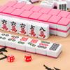 SHATONG Portable Majhong Games Set 144 Melamine Tiles Traditional Chinese Mahjong with Dice and Mat for Chinese Style Game Play view 1