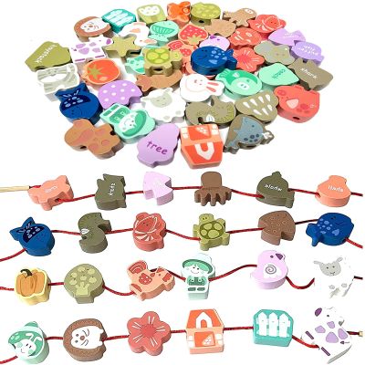 Intsinzi Educational Wooden Threading Beads Toys for Toddlers,47 PCS Stringing Animals Ocean Farm Preschool Lacing Beads,Montessori Toys for Kids 3 4 5 6 Year Old Boys Girls