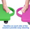 GSE Games & Sports Expert Purple Indoor Scooter Board with Safety Handles for Kids Ages 6-12, Plastic Floor Scooter Board with Rollers, Physical Education for Home, Homeschool Supplies view 3