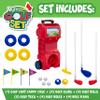 Franklin Sports Kids Toy Golf Set - MyFirst Plastic Golf Clubs + Balls Set for Kids + Toddlers - Mini Toy Righty + Lefty Golf Club Set - Includes Carry Case, (4) Balls + (4) Holes, Red view 2