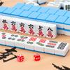 SHATONG Chinese Mahjong 144 Melamine Mahjong Tiles Board Game Game Set with Dice and Mat Portable Soft Bag Entertainment Best Gift for Chinese Style Game Play view 1