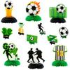 ANGOLIO Black White Soccer Ball Honeycomb Decorations - 12Pcs Football Theme 3D Party Centerpieces Double-sided Soccer Tablet Centerpieces for Men Women Sports Themed Celebrations Game Party Supplies view 1