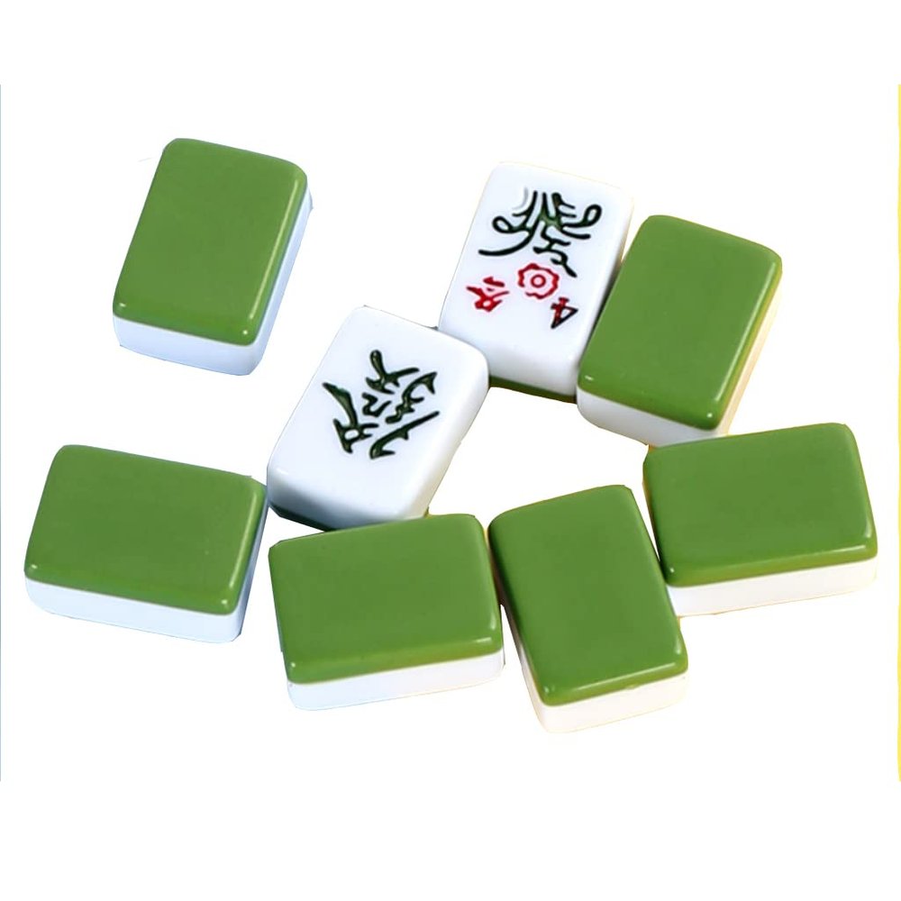 SHATONG Mahjong Portable Mah-jongg Mini Portable Size and Light-Weight Traditional Board Game Chinese Mahjong 144 Melamine Tiles for Adults,Families and Kids Ages 8 and Up(Size:24mm)