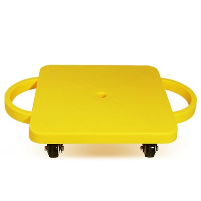 GSE Games & Sports Expert Yellow Gym Floor Scooter Board with Handles, Sitting Scooter for Kids Indoor Play, Fun Scoot Board