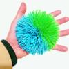 4.5Inch Large Rainbow Stringy Ball Silicone Bouncing Fluffy Jugging Ball,Monkey Stress Ball (Blue+Green) view 1