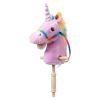 HollyHOME Unicorn Stick Horse Handcrafted Hobby Horse on a Stick with Wood Wheels Real Pony Neighing and Galloping Sounds Plush Unicorn Toy Purple 36 Inches(AA Batteries Required) view 1