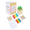 Wooden Montessori Toys for 1 2 3 Year Old Baby Gifts,Play Kit Box Includes Carrot Harvest Games, Montessori Coin Box for 6-12 Months and Fine Motor Skills Toys for 1 Year Old (3-in-1) view 1
