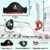 Legigo 18 Pcs Funny Pirate Party Set- Include 6 Pirate Hats, 6 Eye Patches, 6 Inflatable Swords for Pirate Party Cosplay Caribbean Dress Accessories view 2