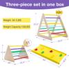 Wonline 3 in 1 Triangle Climber with Ramp Wooden Toddler Climbing Triangle Toys for Sliding and Climbing, 3-Piece Set Play Equipment for Kids Boys Girls Toddler Gym Play Set view 2