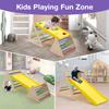 Wonline 3 in 1 Triangle Climber with Ramp Wooden Toddler Climbing Triangle Toys for Sliding and Climbing, 3-Piece Set Play Equipment for Kids Boys Girls Toddler Gym Play Set view 3