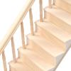 ATYHAO Miniature Stairs 1:12 Wooden Handrail DIY Staircase Accessories Steps Model for Micro Landscape Decorations(Left armrest) view 3