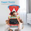 Rundad Wooden Puppet Theater Bonus 2 Hand Puppet, Double-Sided Lemonade Stand & Puppet Show Theater for Kids, Wood Deluxe Children Puppet Theatre Toy with Chalkboard view 2