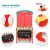 Rundad Wooden Puppet Theater Bonus 2 Hand Puppet, Double-Sided Lemonade Stand & Puppet Show Theater for Kids, Wood Deluxe Children Puppet Theatre Toy with Chalkboard view 3