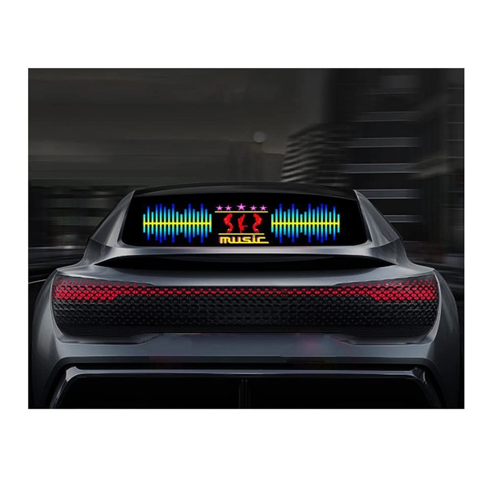AGYHAM Car Music Rhythm Mood Light Sticker, LED Voice-Activated Music Rhythm Car Fashion Decorative Light Stickers (Size : 90x25cm/35.43x9.84in)