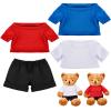 Zhanmai 4 Pcs Stuffed Bear Clothing Crew Neck Bear Shirt Basic Teddy Clothing Stuffed Animal Accessories Classic Plush Tiny Clothes with Black Jean Shorts Fit 12-18 Inches Teddy Dolls Gifts view 1
