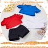 Zhanmai 4 Pcs Stuffed Bear Clothing Crew Neck Bear Shirt Basic Teddy Clothing Stuffed Animal Accessories Classic Plush Tiny Clothes with Black Jean Shorts Fit 12-18 Inches Teddy Dolls Gifts view 3
