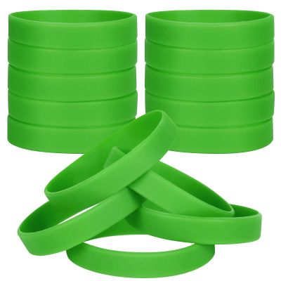 LVNRIDS 100 PCS Silicone Bracelets Wristbands for kid, Sports Rubber Elastic Wristband Bracelet for Party Decorations Favors Set Pack Green