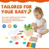Montessori Toys for 1+ Year Old Babies - 4-in-1 Play Kit Includes Carrot Harvest Game, Infant Coin Box, Fine Motor Skills Toys and Object Permanence Box view 2