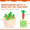 Montessori Toys for 1+ Year Old Babies - 4-in-1 Play Kit Includes Carrot Harvest Game, Infant Coin Box, Fine Motor Skills Toys and Object Permanence Box view 3