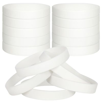 LVNRIDS 100 PCS Silicone Bracelets Wristbands for kid, Sports Rubber Elastic Wristband Bracelet for Party Decorations Favors Set Pack White