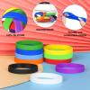 LVNRIDS 100 PCS Silicone Bracelets Wristbands for kid, Sports Rubber Elastic Wristband Bracelet for Party Decorations Favors Set Pack White view 4