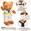 Civaner Taekwondo Uniform Outfit Bear Clothes with Belts, Bear Not Included, Fit 12-16 in, Clothes for Taekwondo Uniform Stuffed Animal Clothing for Birthday Gift Party(White) view 2