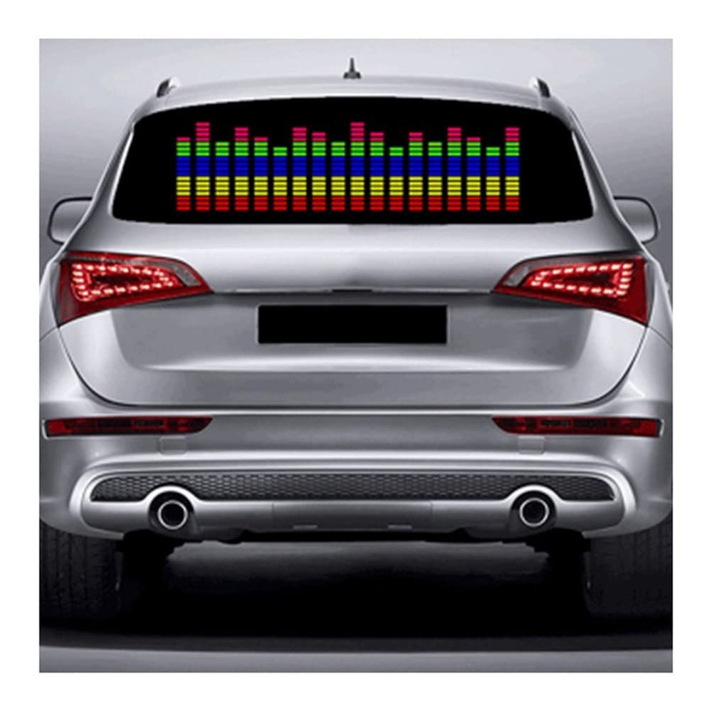 AGYHAM Car Music Rhythm Mood Light Sticker, 12V Voice-Activated Music Rhythm Fashion Decorative Light Stickers (Size : 90x25cm/35.43x9.84in)
