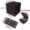 FUFUYOU Metal Fidget Toys Infinity Cube for Men Anxiety Stress Relief Aluminum Alloy Material (Black & RED) view 3