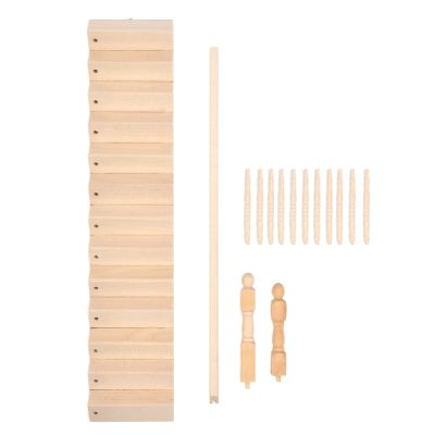 ATYHAO Miniature Stairs 1:12 Wooden Handrail DIY Staircase Accessories Steps Model for Micro Landscape Decorations(Right armrest)