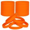 LVNRIDS 100 PCS Silicone Bracelets Wristbands for kid, Sports Rubber Elastic Wristband Bracelet for Party Decorations Favors Set Pack Orange view 1
