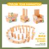 Nene Toys Wooden Block Stacking Game  4-in-1 Tumble Tower Family Board Game with Building Blocks, Cards and Dice  African Safari Educational Wooden Toy for Kids 3-9 Years Old About Animals view 4
