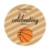 2" Round 50 Pack of Basketball Label Stickers Basketball Party Sticker Labels for Birthday Party Baby Shower Party Favor Decoration view 1