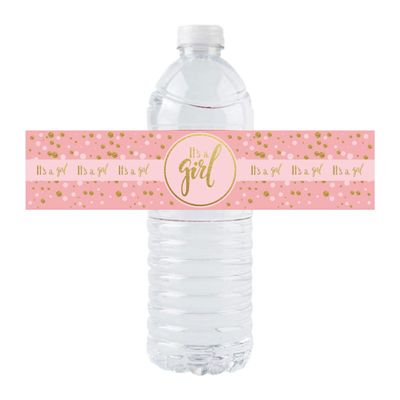 36 Pack of It's a Girl Water Bottle Stickers/It's a Boy Water Bottle Stickers for Baby Shower Party Decoration (Girl)