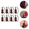 8Pcs 1: 12 Dollhouse Violin Miniature Mini Musical Instrument Collection Mini Figurine Ornaments for Doll House Musical Room view 2