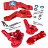 Aluminum Front Caster Block,Steering Blocks and Rear Stub Axle Carriers kit Upgrades Parts for 1/10 Slash 2WD/Stampede 2WD/Rustler 2WD,ARRCat Hop Ups Upgrades Parts,Replace 3632 3736 3752,Red view 1