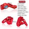 Aluminum Front Caster Block,Steering Blocks and Rear Stub Axle Carriers kit Upgrades Parts for 1/10 Slash 2WD/Stampede 2WD/Rustler 2WD,ARRCat Hop Ups Upgrades Parts,Replace 3632 3736 3752,Red view 2