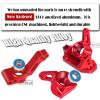 Aluminum Front Caster Block,Steering Blocks and Rear Stub Axle Carriers kit Upgrades Parts for 1/10 Slash 2WD/Stampede 2WD/Rustler 2WD,ARRCat Hop Ups Upgrades Parts,Replace 3632 3736 3752,Red view 3