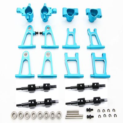 Aluminum Suspension Arm Steering Hub Carrier Driveshaft Set for Tamiya RC TT01